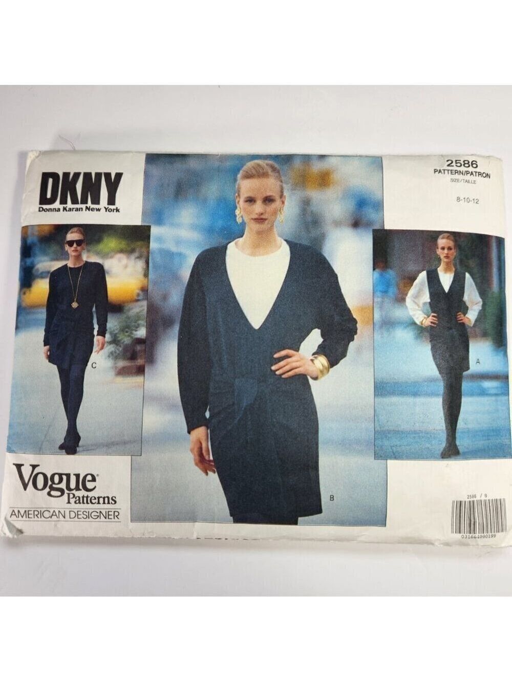 Vogue DNKY Pattern 2586 Uncut Size 8 10 12 Jumper and Dress American Designer